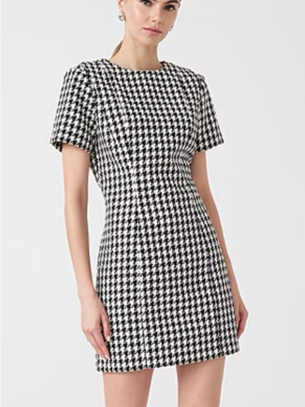 NWT Rebecca Minkoff Round neck Black and White Houndstooth Dress